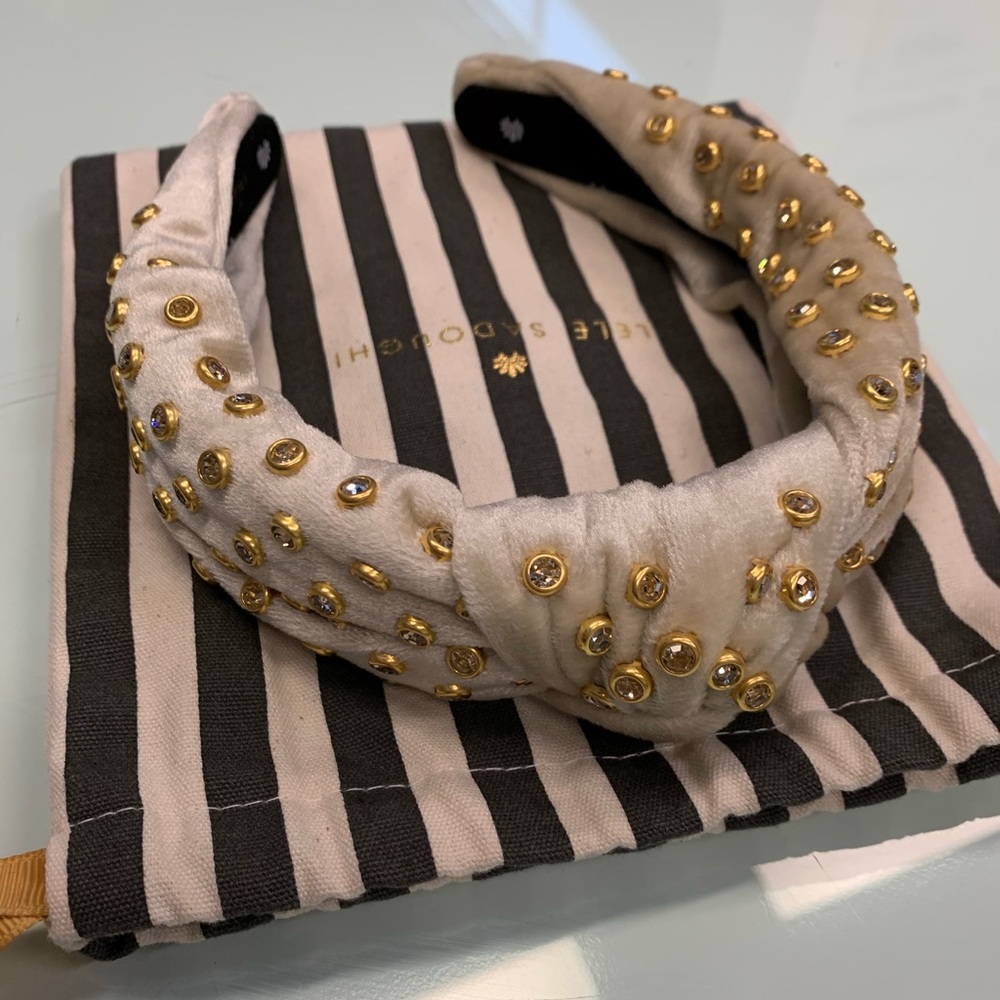 Lele Sadoughi Jeweled Velvet Headband